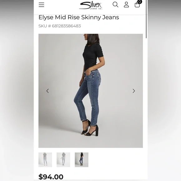 Silver Jeans Co Elyse Skinny Jeans - Picture 3 of 8